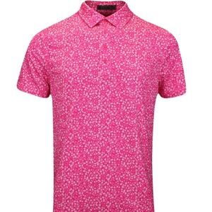 G/Fore Men's XL Knockout Pink Garden Print Polo MSRP $120